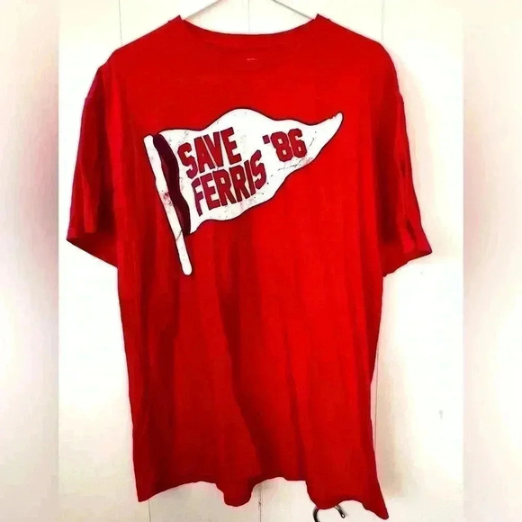 Men's Sz XL Ferris Buellers Day Off Red Tee "Save Ferris '86" Classic - Picture 1 of 3